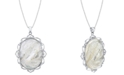 Macy's Mother-Of-Pearl Cameo 18" Pendant Necklace in Sterling Silver